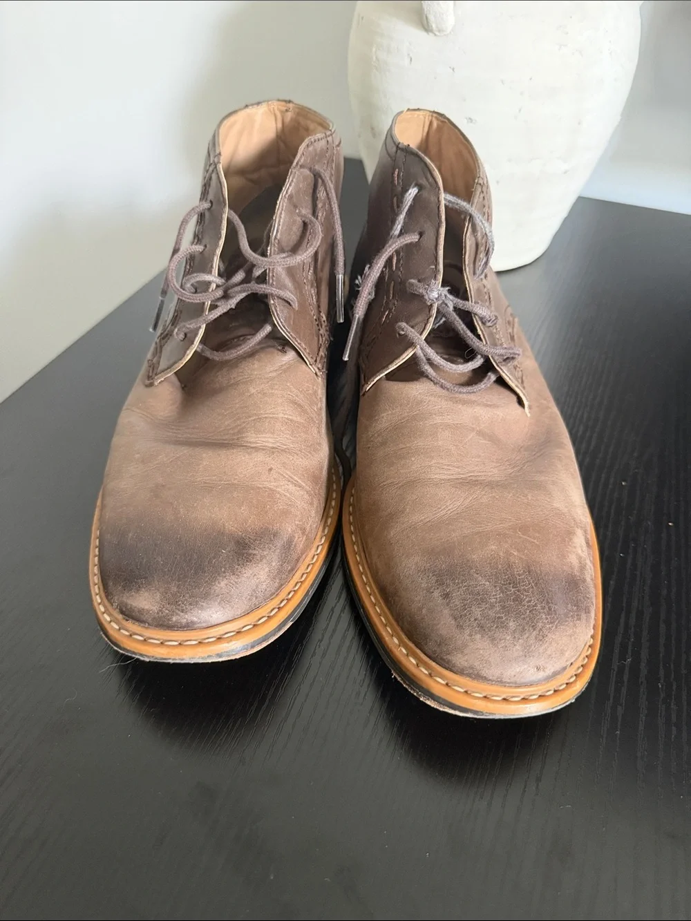 Rockport Brown Leather Chukka Boots with Tan Welt